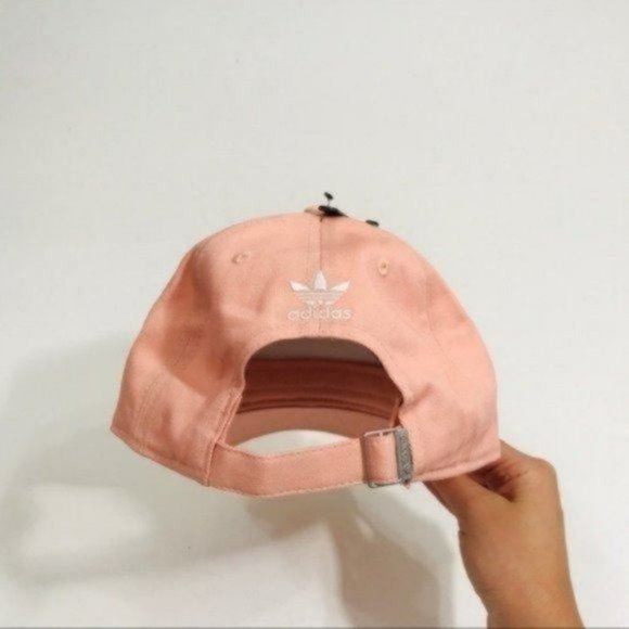 Adidas Originals Relaxed Outline Baseball Hat Coral Pink Women New - Picture 8 of 8